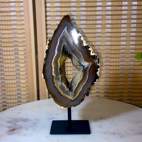 AGATE GEODE ON STAND SET - Picture 9 of 13